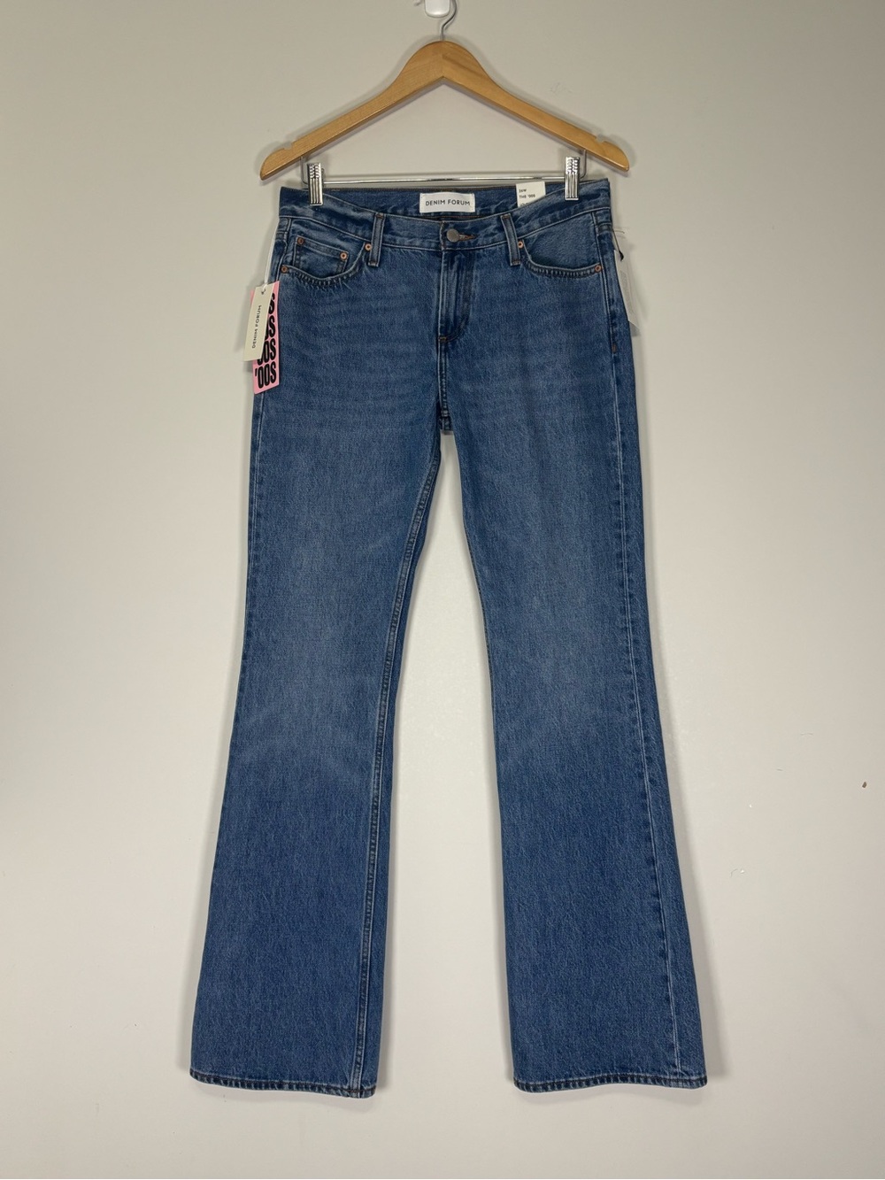 NWT Denim Forum The '00s Low-Rise Flare Jean in Blue size 26W
